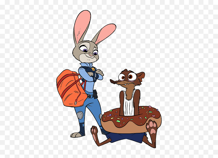 Download Hd Judy Hopps Zootopia Clipart - Disney Zootopia Judy Hopps Hugging Finnick Png,Judy Hopps Png