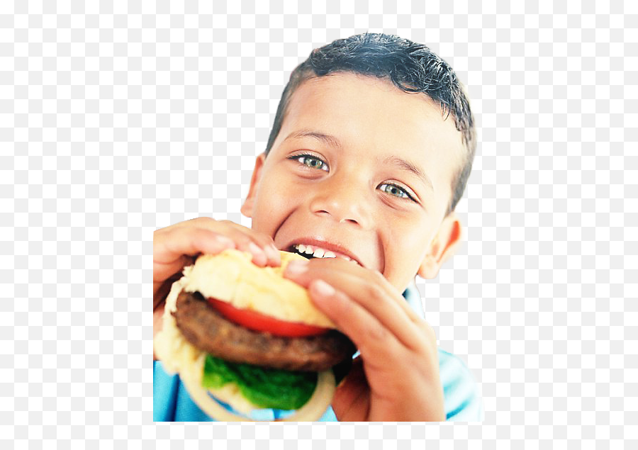 Download Kid Eats Burger - Kid Eating A Burger Png,Eating Png