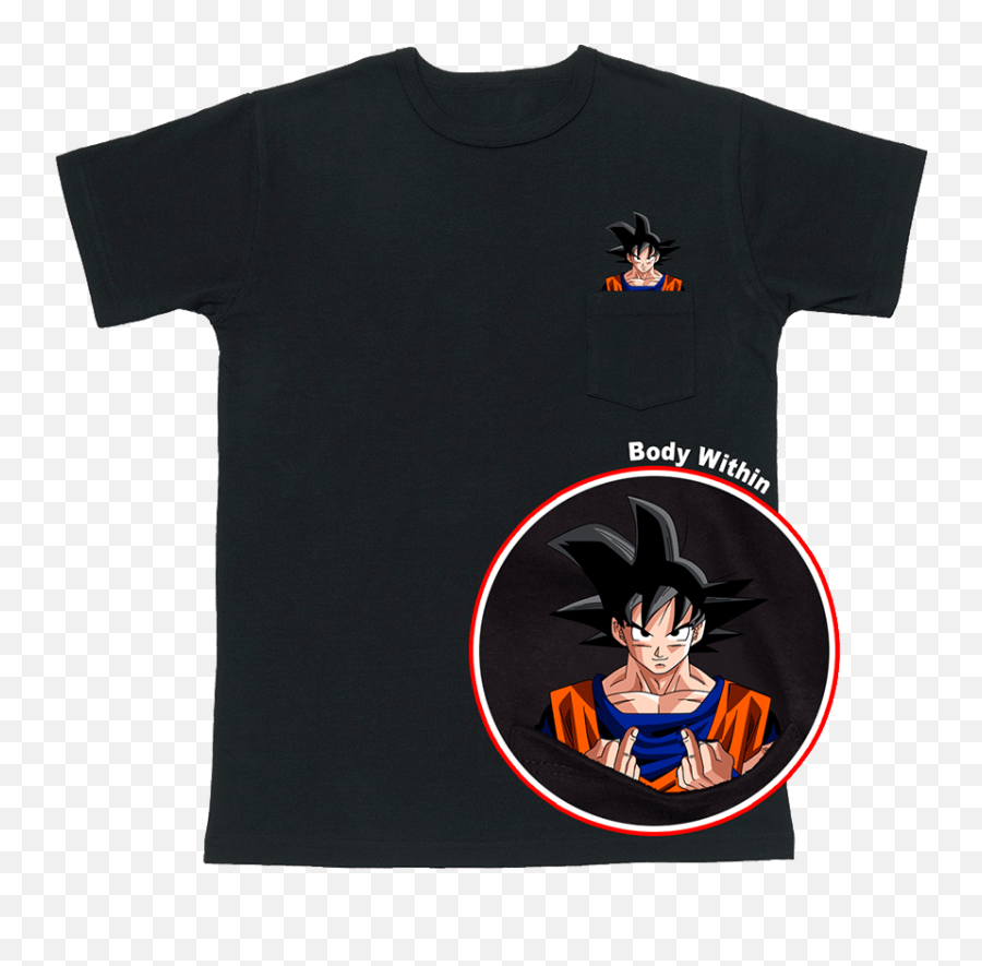 Download Goku U0026 Vegeta Pocket T - Shirt Cartoon Full Size Fictional Character Png,Shirt Pocket Png