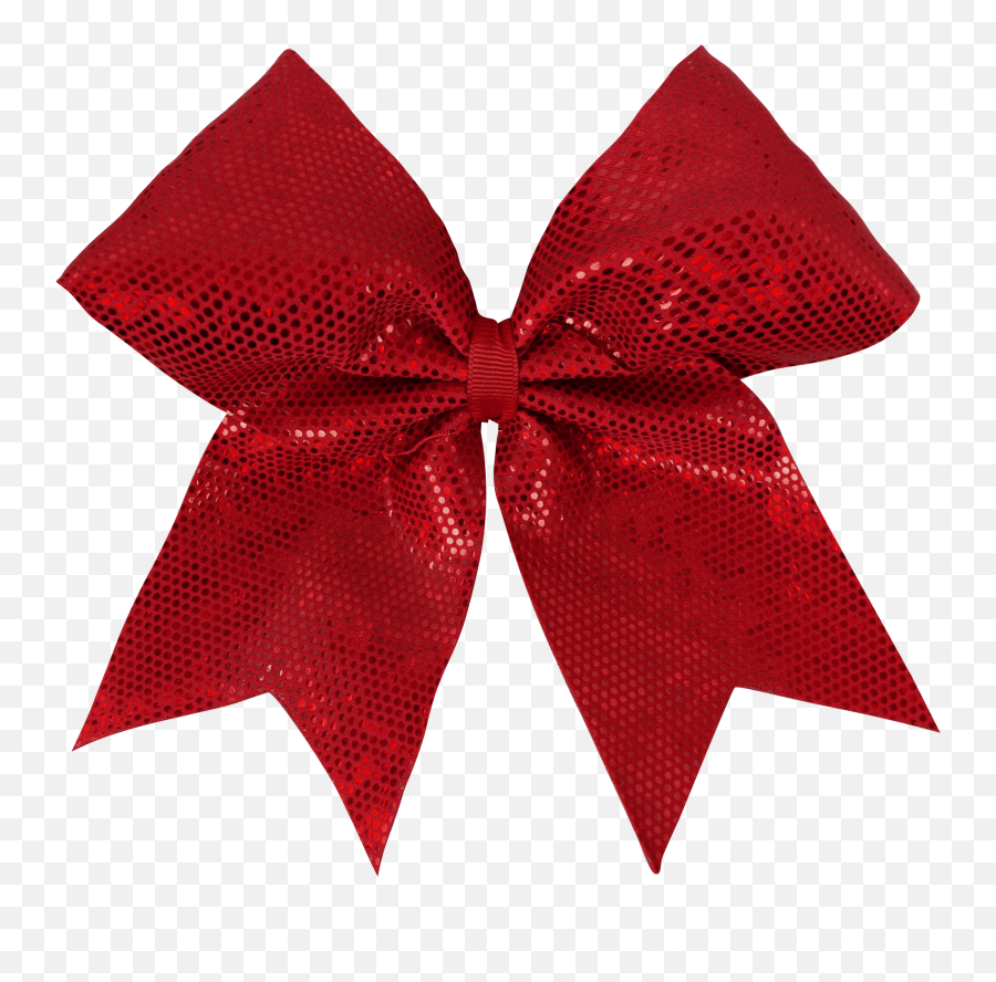 Red Dotted Sparkle I Love Cheer Hair Png Bow
