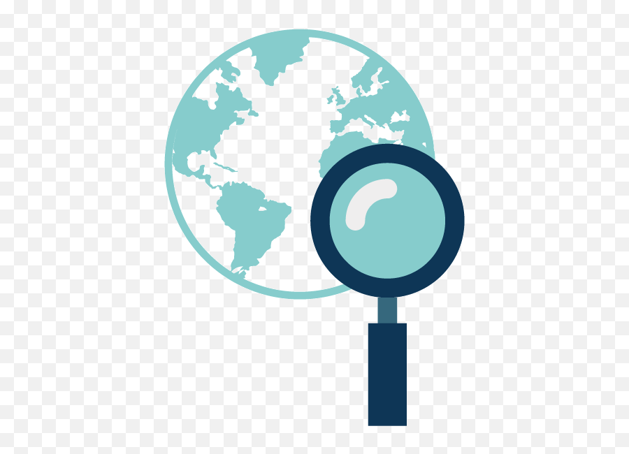 Globe And Magnifying Glass Icon For Worldwide Patent - World Magnifying Glass Over Map Icon Png,World Map Icon