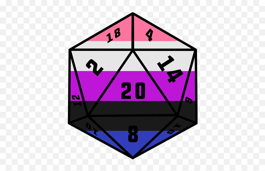 D20 Dice Genderfluid Pride - Pride D20 Transparent Png,Genderfluid Icon