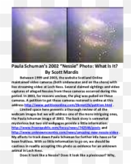 Pdf Paula Schuman Loch Ness Photo 2002 What Is It Scott - Dot png