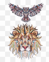 Illustration Vector Animal Exquisite Hq - Adult Coloring Book Lion Png,Animal Clipart Png