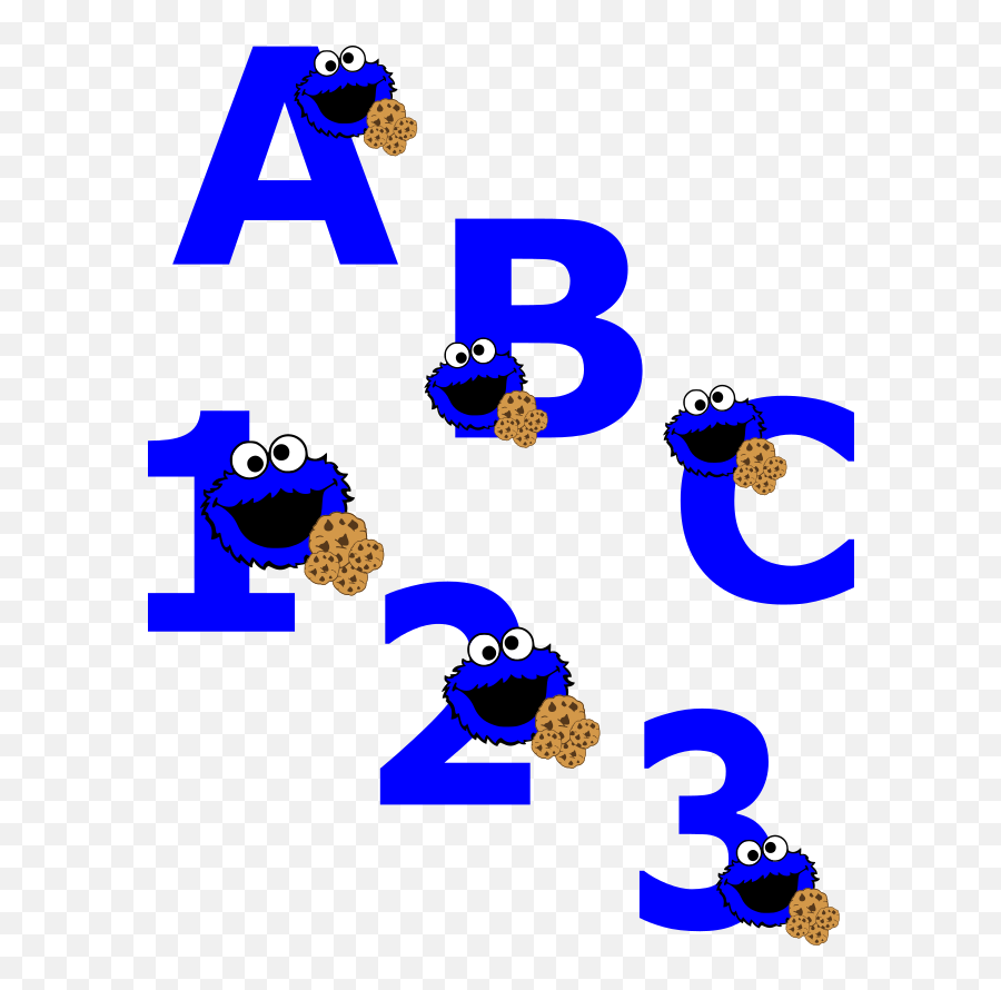 Cookie Monster Clipart Number - Number Cookie Monster 1 Png,Cookie Monster Png