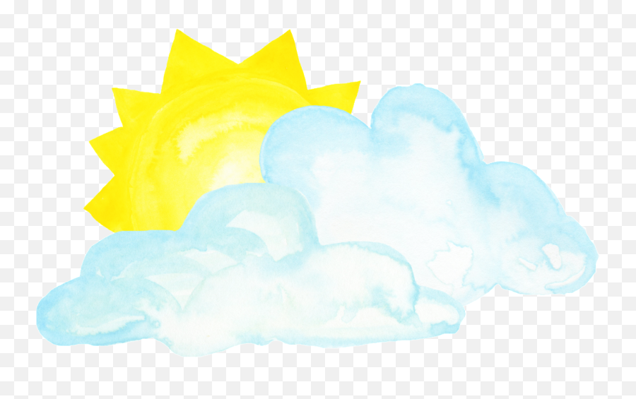 Download Hand Painted By The Clouds Blocking Half Of Sun - Sun And Clouds Sketch Png,Half Sun Png