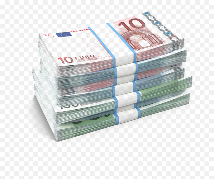 Euro Banknotes Cash Coins - Stack Of Euros Png,Money Stacks Png
