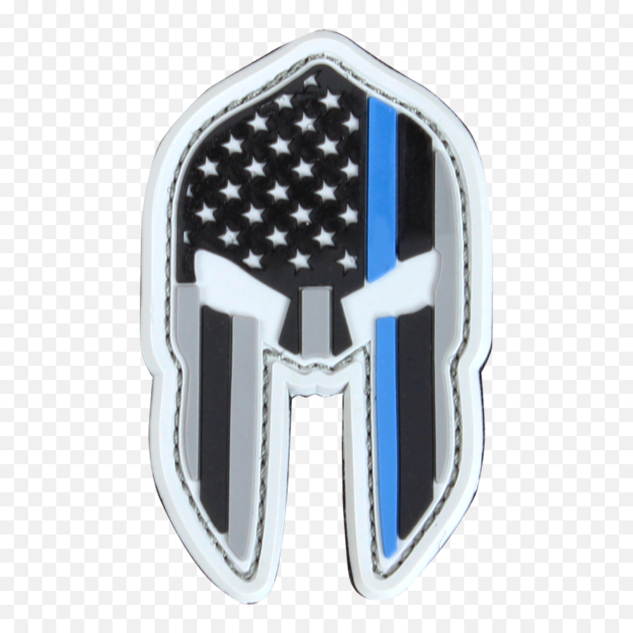 Pvc Thin Blue Line Spartan Helmet Patches 6pc - Sticker Png,Thin Blue Line Png