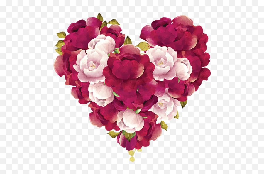 Download Free Png Flower In Heart Shape - Heart Flower Png,Flower Shape Png