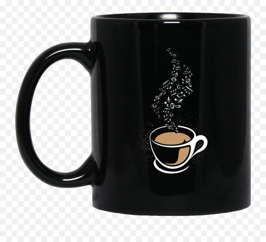 Steam Music Notes Coffee Mug Black - Coffee Vector Png,Coffee Steam Png