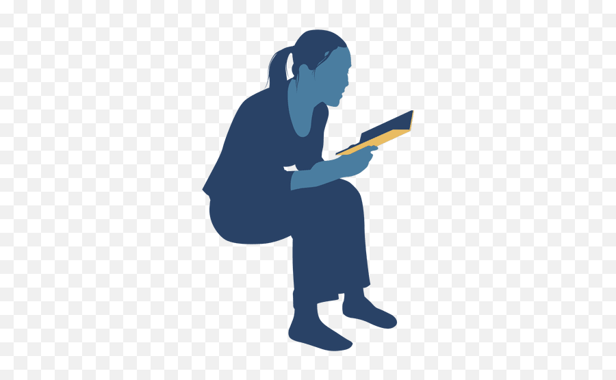 Woman Reading Book Sitting Silhouette - Transparent Png Reading Woman Silhouette Books Png,People Sitting Silhouette Png