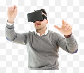 Augmented Reality And Virtual - Person Using Vr Png