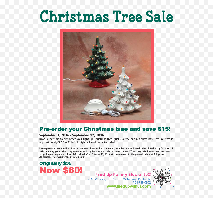 Color Me Mine Ceramic Christmas Tree - Color Me Mine Christmas Tree Png,Christmas Tree Lights Png
