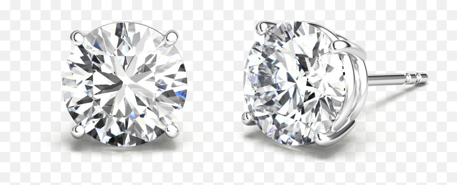 4 Prong Diamond Stud Earrings Png