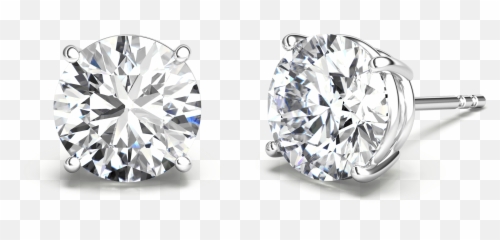 4 Prong Diamond Stud Earrings Png
