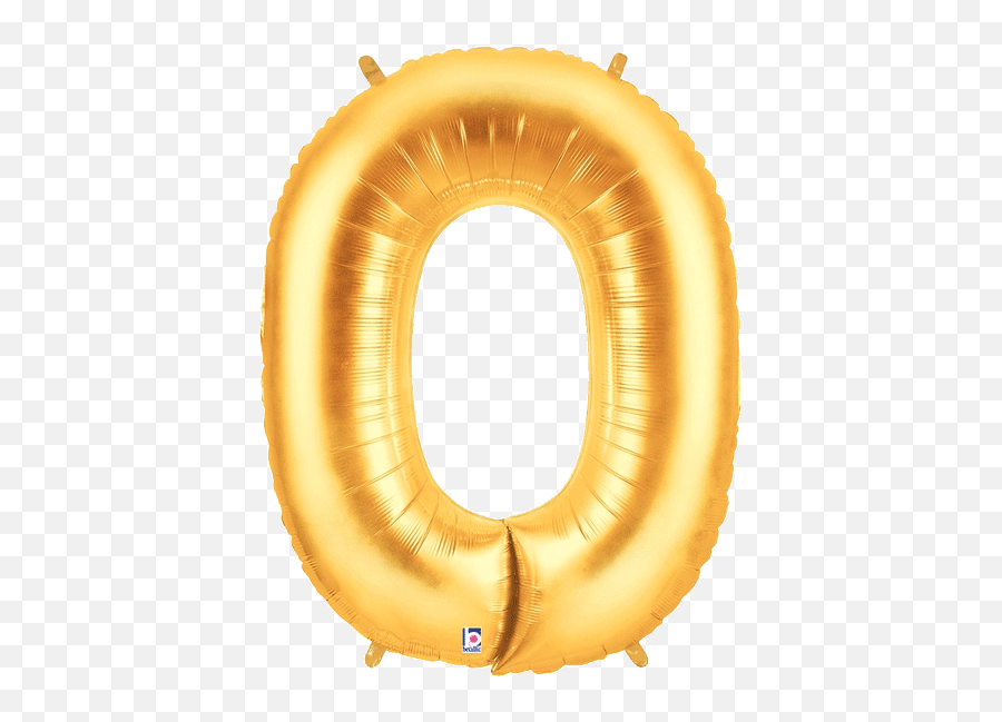 Gold Number 0 Foil Balloon Letters - Gold 0 Balloon Png,Gold Numbers Png