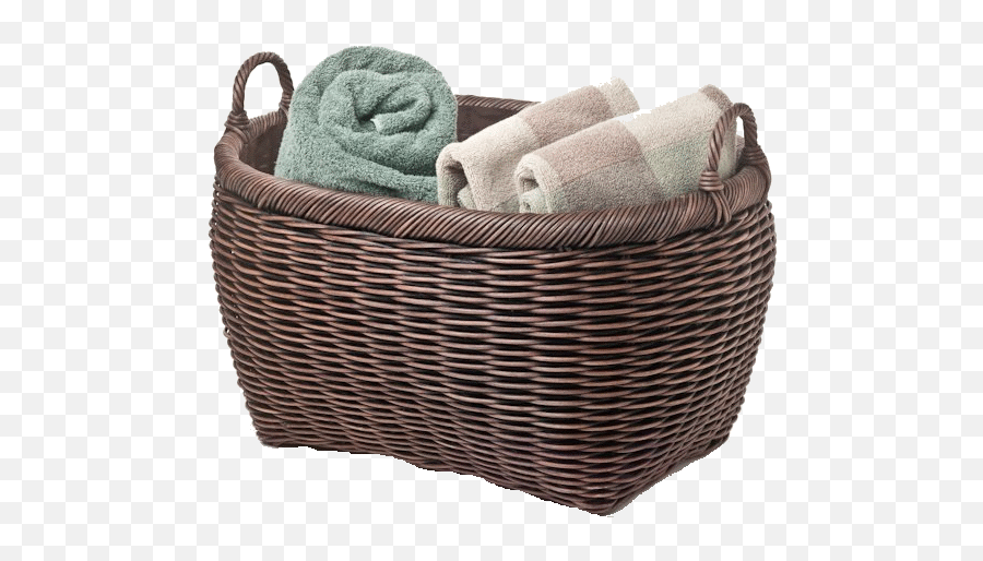 Photo Oval - Wickerlaundrybasketwithbathtowels Basket With Towels Png,Laundry Basket Png