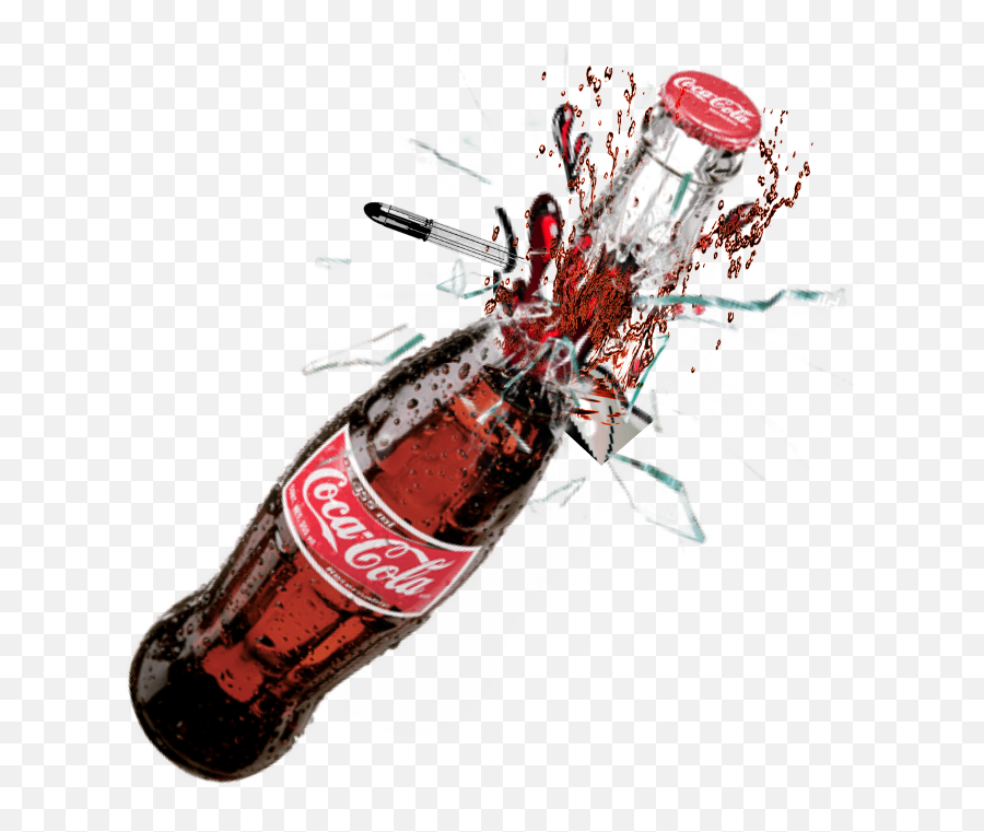 Download Ftestickers Glass Broken Splash Bullet Cocacola - Coca Cola Splash Png,Beer Bottles Png