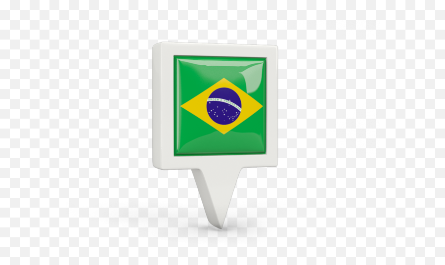 Square Pin Icon Illustration Of Flag Brazil - Icon Brazil Pin Png,Pin Icon