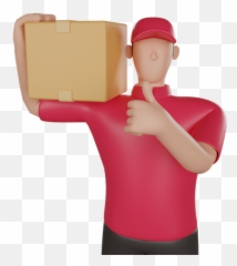 Premium Delivery Man Scanning Package 3d Illustration - Package png