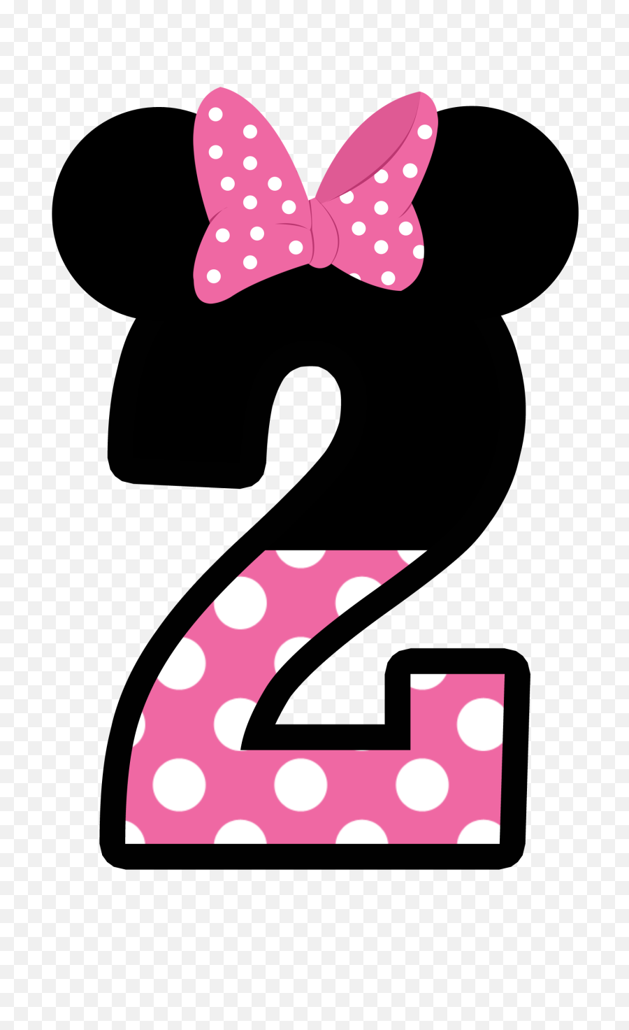 Numbers Clipart Minnie Mouse - Minnie Mouse No 2 Png,Minnie Mouse Transparent