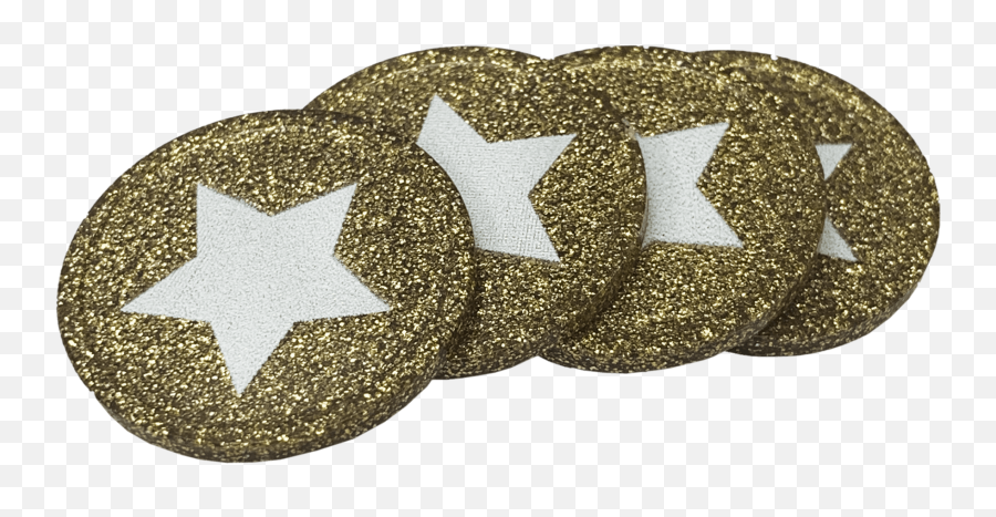 Gold Glitter Star Tokens Bag Of 100 - Emblem Png,Glitter Stars Png