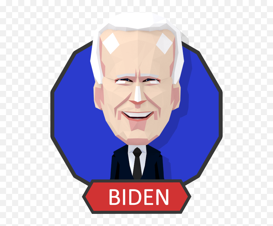 Joe Biden Lowpoly Style Portrait Sticker Icon U2013 Dedipic - Joe Biden Png Cartoon,Icon Poly