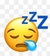 Zzz Bored Sleep Snot Emoji Ugh Tired Sleeping Yellow - Transparent Background Tired Emoji png