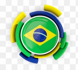 Round Flag With Pattern Illustration Of Brazil - Icon Ghana Flag Png
