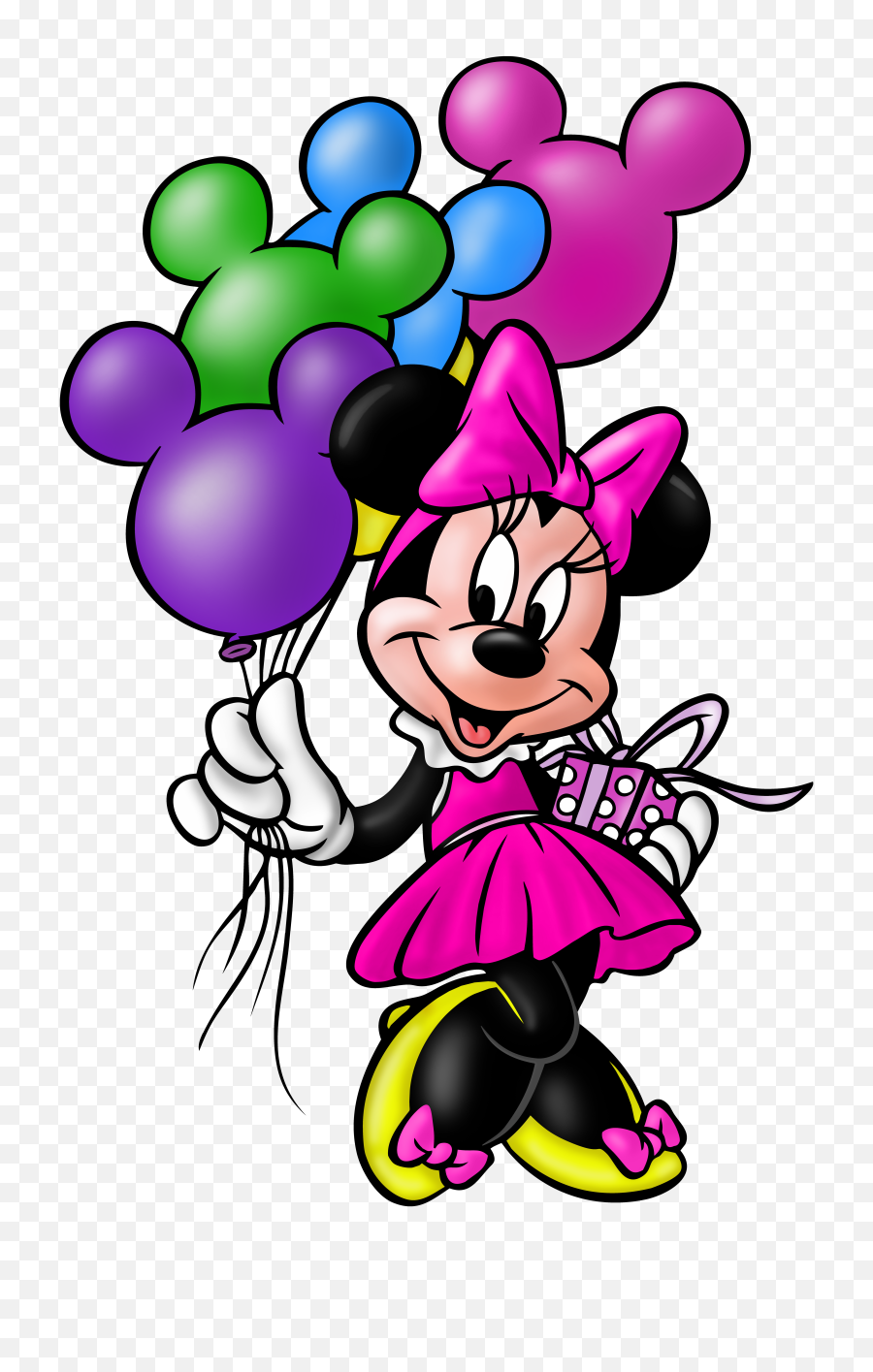 Minnie Mouse Transparent Png Clip Art Image - Minnie Mouse With Balloons,Mickey Mouse Png Images