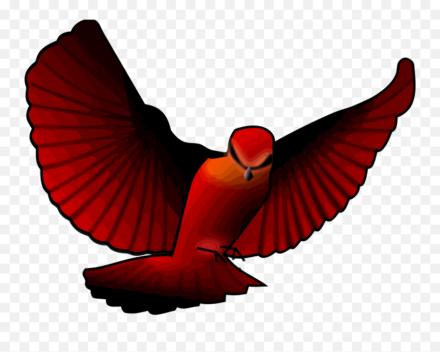 Dark Red Flying Bird Clipart Png - Transparent Red Wings Png,Red Bird Png