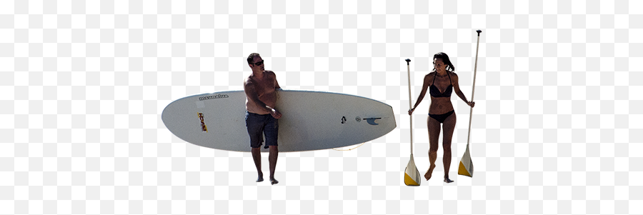Husband And Wife With Paddleboard - Surfing Cut Out People Png,Paddle Png