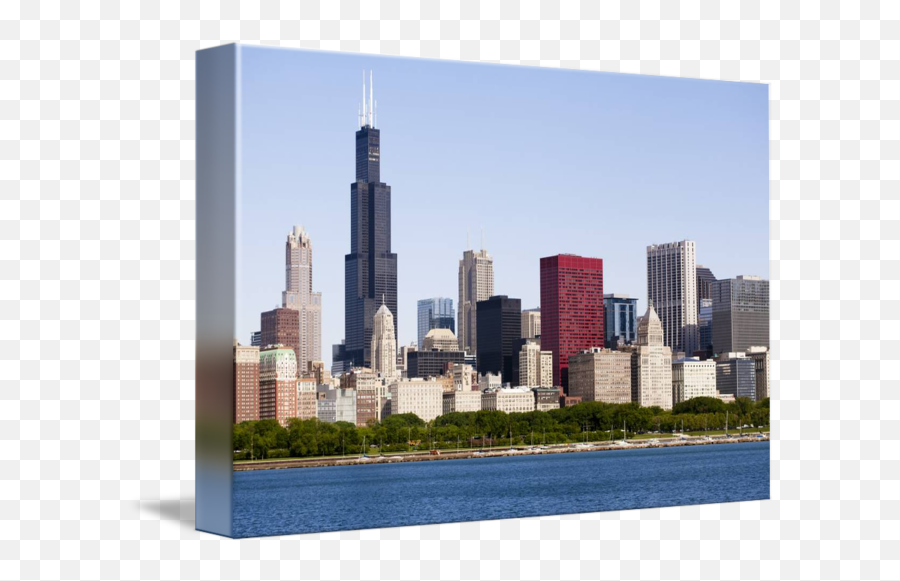 Chicago Skyline With Willissears Tower By Paul Velgos - Chicago Png,Chicago Skyline Png