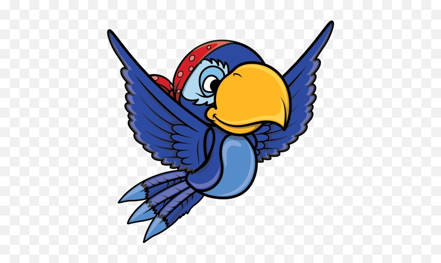 Printed Vinyl Blue Pirate Parrot Stickers Factory - Blue Pirate Parrot Cartoon Png,Pirate Parrot Png