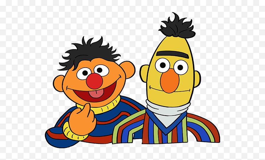 Draw Bert And Ernie From Sesame Street - Draw Ernie From Sesame Street Png,Ernie Png
