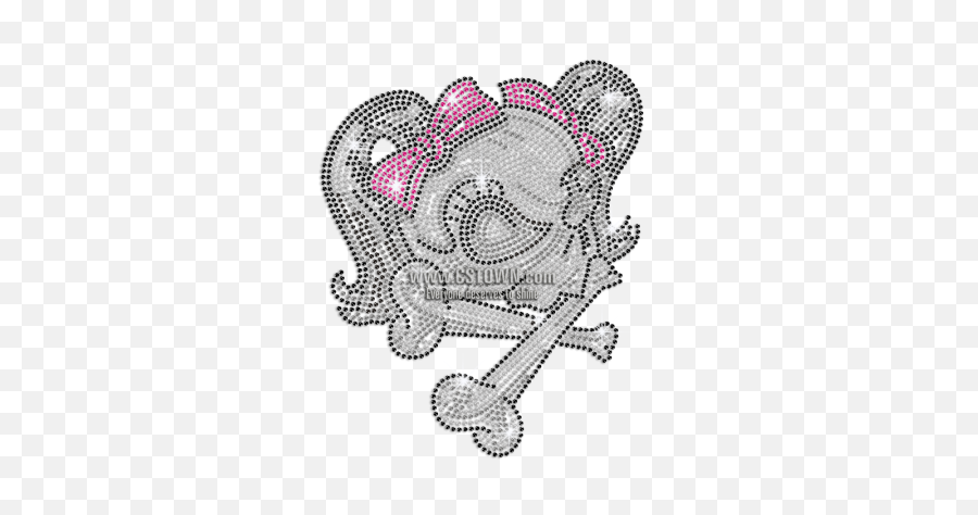 Download Skull Girl In Cute Bow Iron - Clip Art Png,Rhinestone Png