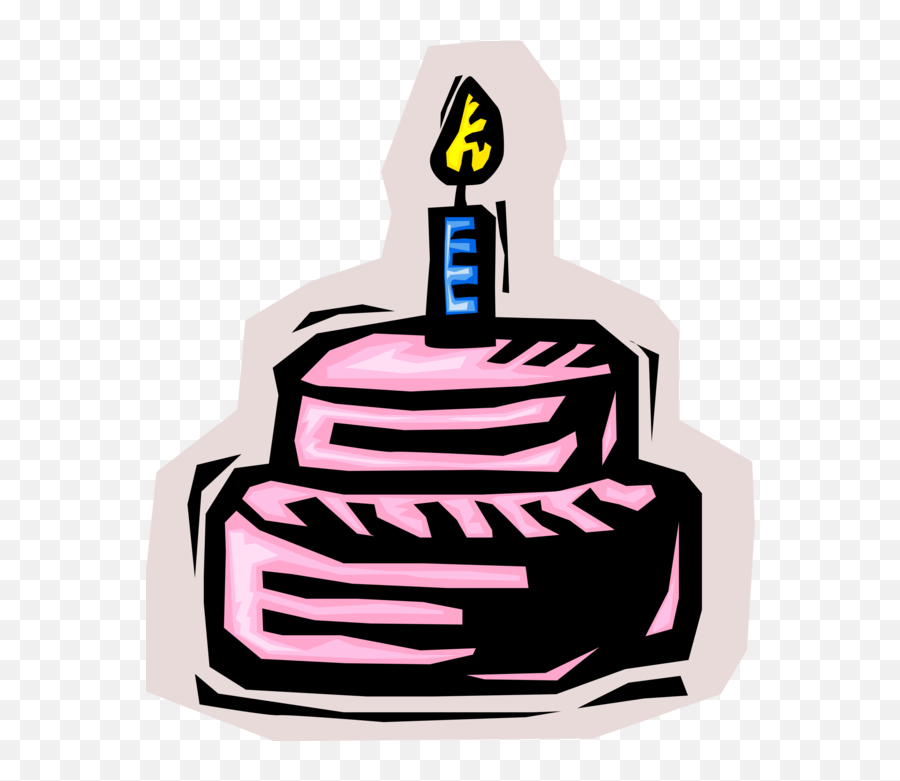 Download Hd Vector Illustration Of First Birthday Cake With - Clip Art Png,Lit Png