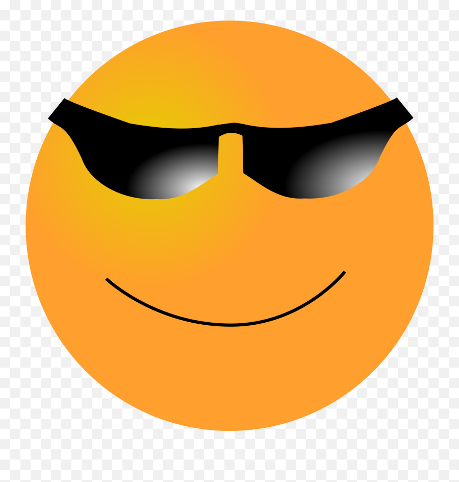 Download Cool Smiley Face With Shades - Orange With A Face Png,Happy Face Transparent Background