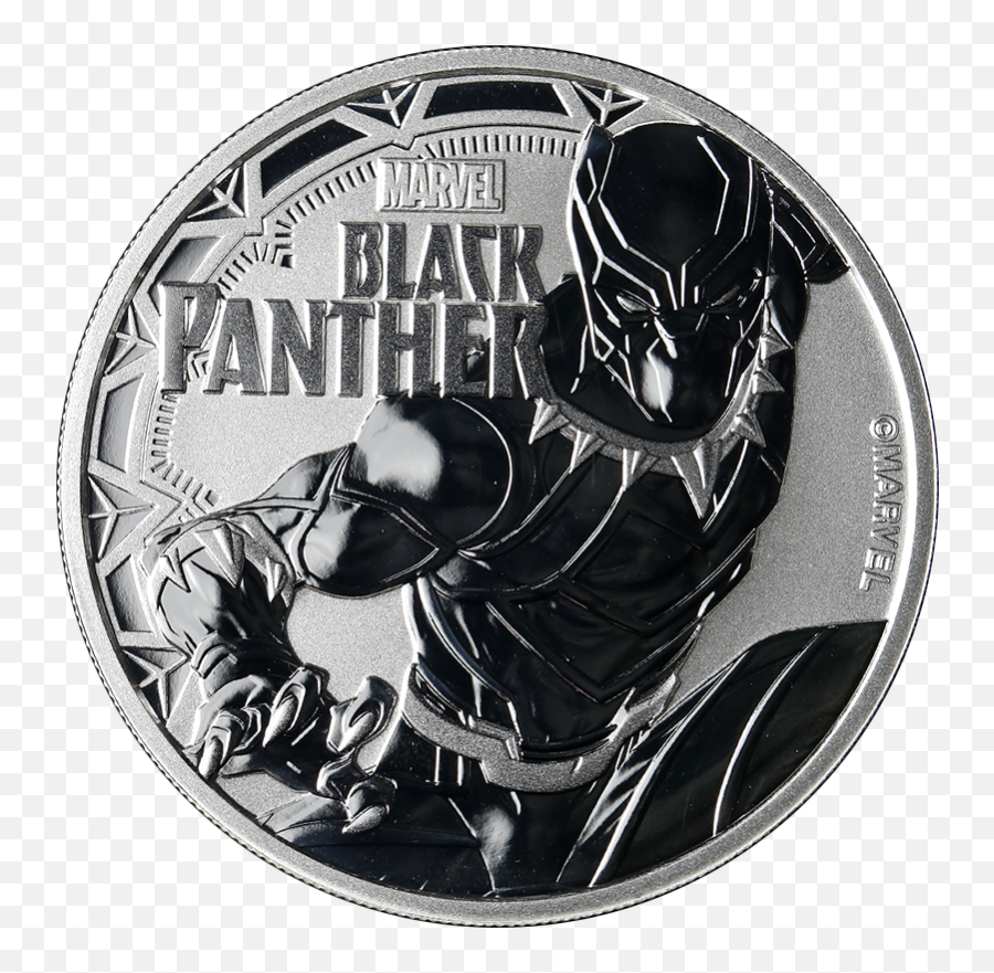 Tuvalu 1 Ounce Silver Marvel Series - Circle Black Panther Logo Png,Black Panther Logo Marvel