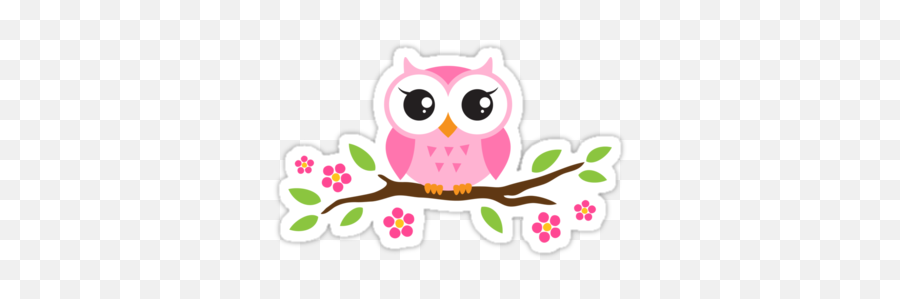 Cute Pink Cartoon Baby Owl Sitting - Pink Cute Owl Cartoon Png,Owl Png