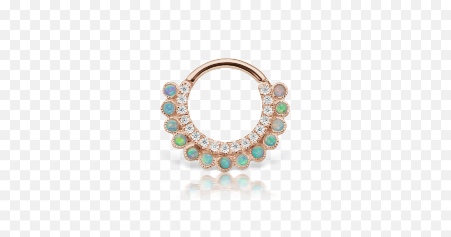 Daith Piercing Jewelry Septum - Maria Tash Opal And Cubic Zirconia Apsara Clicker Septum Ring Png,Septum Piercing Png