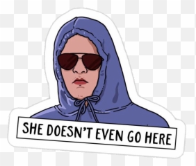 Png Meangirls Redbubble Sticker By - She Doesn T Even Go Here Sticker,Redbubble Logo Png