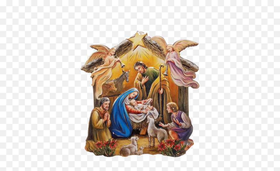 Nativity Christmas Plaque Gold Accents 4 Wood Italy P511 - Catholic Christmas Images Png,Gold Plaque Png
