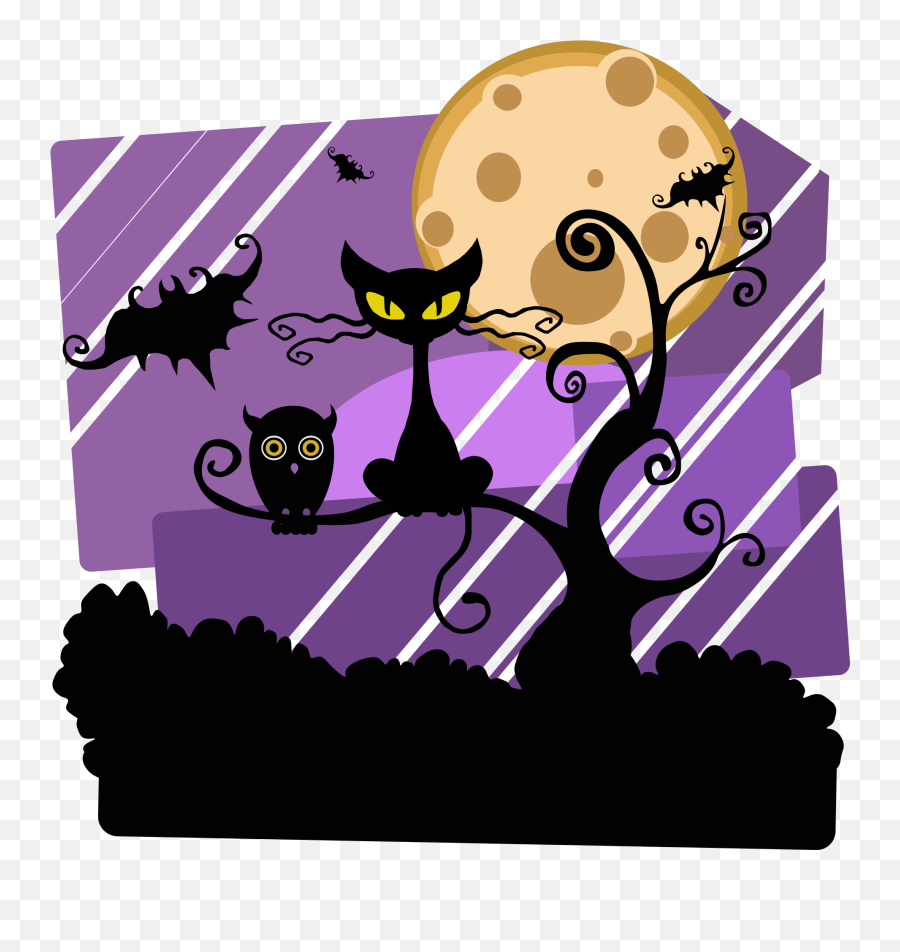 Night Before Halloween Free Image - Free Printable Halloween Clipart Png,Halloween Moon Png