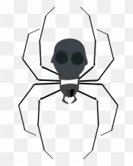 Gray Hanging Spider Clip Art - png