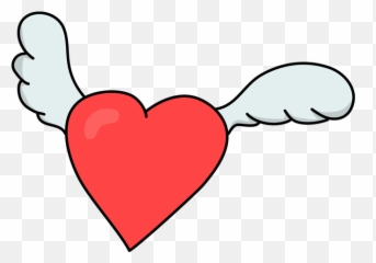 Valentine Heart With Wings Png Vector Pngimagespics - Girly