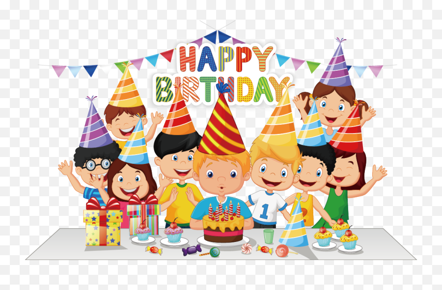 Happy Birthday Hat Png - Birthday Cake Party Cartoon Birthday Celebration Birthday Party Clipart,Birthday Hats Png