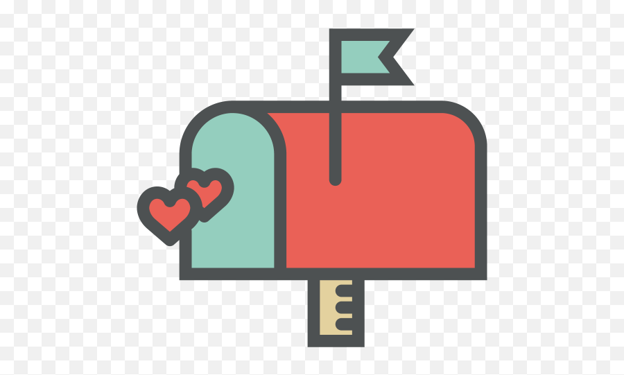 Icon Of Flat Line Valentine Icons - Caixa De Correio Png,Red Mailbox Icon