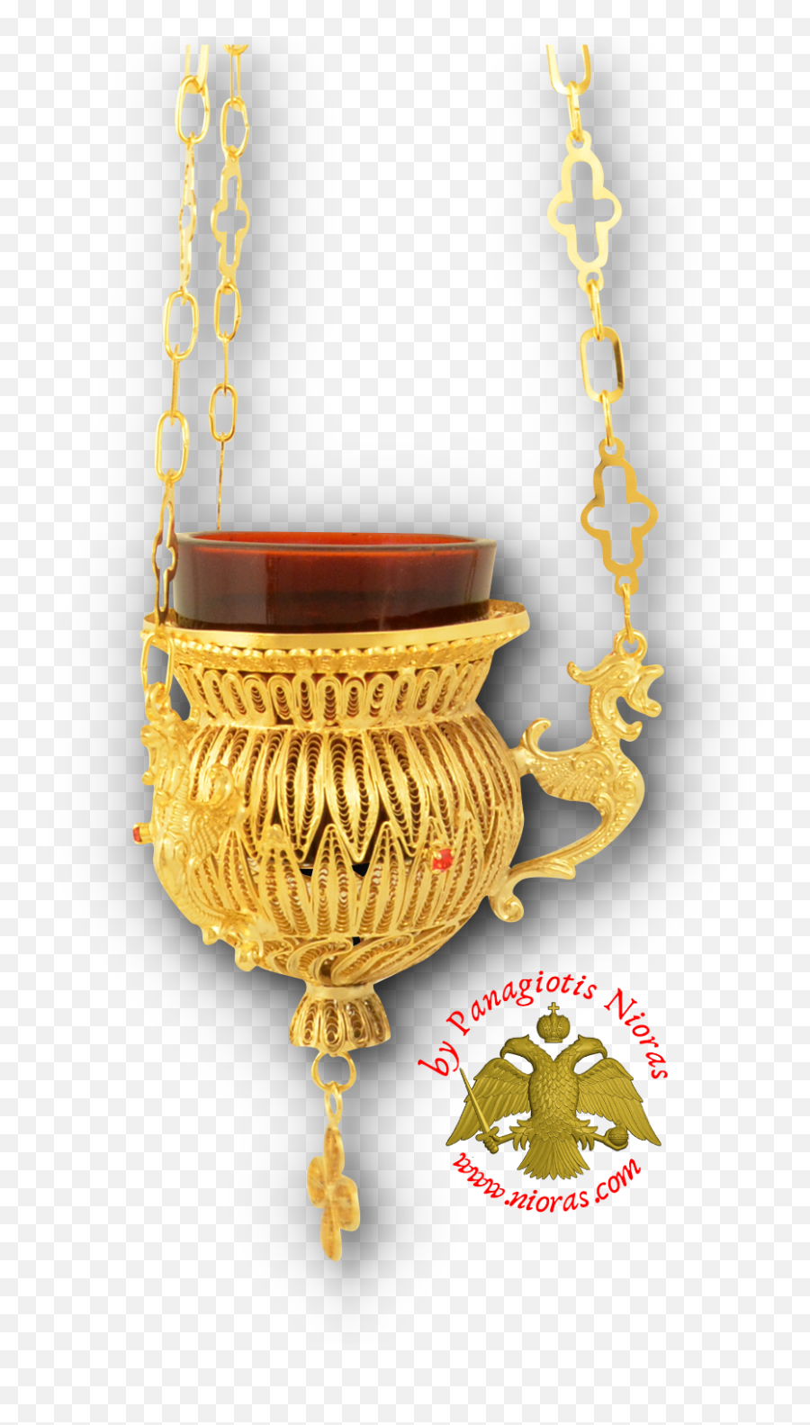 Orthodox Hanging Oil Candle Byzantine Hand Made Filigree - Byzantine Png,Hanging Icon