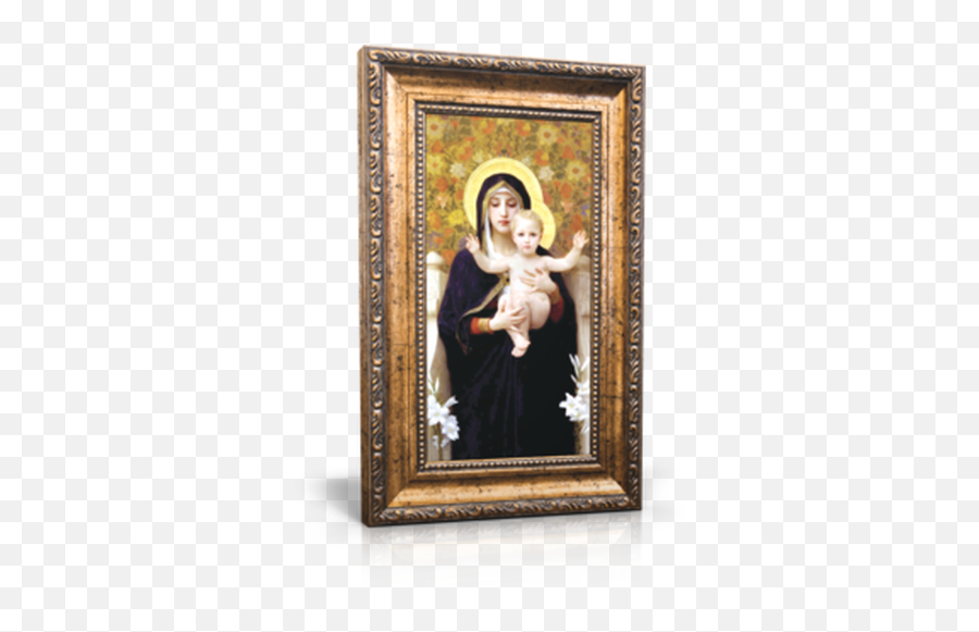 Lu0027innocence Painting - Framed Canvas 6 X 11 William Bouguereau La Vierge Au Lys Png,Our Lady Of Mercy Icon